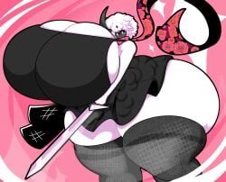 absol ass big_ass big_breasts big_thighs black_skirt bra breasts cleavage clothed clothing dewbber female female_focus female_only furry furry_only generation_3_pokemon holding_object holding_weapon huge_ass huge_breasts huge_thighs hyper hyper_ass hyper_breasts hyper_thighs large_ass large_breasts large_thighs pokémon_(species) pokemon pokemon_(species) scarf skirt stockings sword thick_thighs thighs whide_hips white_fur white_hair wide_hips