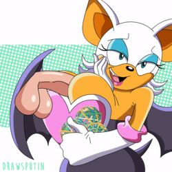 1boy 1girls 2d animated anthro anthrofied big_breasts breasts cleavage clothing color drawsputin female frame_by_frame furry large_breasts mobian mobian_(species) mobian_bat paizuri rouge_the_bat sega sex sonic_(series) sonic_adventure_2 sonic_the_hedgehog_(series) sonic_x straight