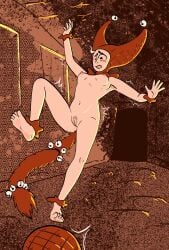 animal_humanoid ball bell bodily_fluids breasts cat_humanoid clothing d-monomicon feet felid felid_humanoid feline feline_humanoid female fool's_hat genitals hat hat_only headgear headgear_only headwear headwear_only hi_res humanoid mammal mammal_humanoid mostly_nude navel nipples nude off_balance pubes pussy slim small_breasts solo sweat tail toes vulva
