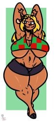 big_breasts breasts cleavage deltarune female furry huge_breasts kingretrokirby noelle_holiday tagme thick_thighs wide_hips