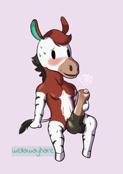 animal_crossing animal_genitalia animal_penis anthro chibi equid equine equine_penis genitals hi_res horse male male_only mammal masturbation nintendo papi_(animal_crossing) penis shortstack solo video_games wellawayhare