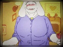 animated anthro asgore_dreemurr big_breasts breasts breasts_rip_destruction bursting_out_of_clothing deltarune explosion female funny husband_and_wife komm64 large_boobs large_breasts meme meme_attire no_sound tagme tight_clothing toriel undertale_(series) video wardrobe_malfunction