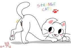 adorable colors feline female female_only flipnote girl kekeflipnote pussy showing_pussy shy tail_up vagina white_background