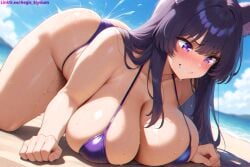 1girls 2025 accurate_art_style aegis_elysium ai_art ai_generated alternate_breast_size animal_ear_fluff animal_ears beach bikini blush blushing_at_viewer breasts breasts_bigger_than_head cleavage cloud clouds day daytime delta delta_(the_eminence_in_shadow) doggy_style doggy_style_position doggystyle doggystyle_position female female_focus fluffy fluffy_ears gem gradient gradient_background hair_ornament headpiece hi_res high_quality high_res high_resolution highres horny hot huge_breasts indoors jewelry kage_no_jitsuryokusha_ni_naritakute! large_breasts lewd long_hair looking_at_viewer lying mountain naughty navel ocean on_four on_fours pervert purple_eyes purple_hair sand sea seaside sexy shadow shy sky solo solo_focus stare staring sunlight symbol the_eminence_in_shadow thick thick_breasts thick_thighs thighhighs thighs tsundere undressing upper_body upper_body_focus very_long_hair water watermark wave waves wet