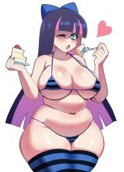 1girls ass breasts chubby chubby_female female female_only large_breasts light-skinned_female light_skin looking_at_viewer panty_&_stocking_with_garterbelt solo stocking_anarchy thick_thighs thighhighs thighs wide_hips ytrall