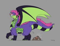 absurd_res anthro anthro_prey avali bone digestion digital_media_(artwork) disposal dragon fatal_vore feces feral feral_pred hi_res internal larger_pred mythological_creature mythological_scalie mythology oral_vore scalie size_difference skull vore