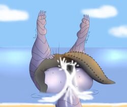 beach beach_background blue_body blue_hair blue_skin cum cum_in_pussy cum_inside cumming cumming_inside cumming_together cumming_while_penetrated cumming_while_penetrating dom/sub dominant_male dominant_submissive female godzilla godzilla_(series) kaiju kaiju_girl male mating monster_boy monster_cock monster_girl ocean ocean_background penis photolol.03 pussy sex_on_the_beach sex_positions spread_legs spread_legs_up submissive_female tail