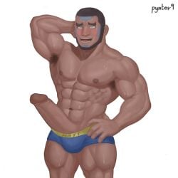 abs armpit_hair bara beard biceps big_muscles bigcock blush boxers brown_skin bulge chest cock cum handsome hard_on horny horny_male legs male male_only matt_(pokemon) muscles muscular muscular_thighs nipples pecs penis pokemon stubble team_aqua underwear