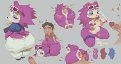 2025 absurd_res anal anal_sex animal_crossing anthro blush bodily_fluids bottomless bottomwear bottomwear_around_one_leg bottomwear_down breasts cha_tuo_yan clenched_teeth clothed clothing clothing_around_one_leg cross-popping_vein cum cum_on_belly cum_on_body cum_on_breasts cum_on_face cum_on_hand cumshot digital_drawing_(artwork) digital_media_(artwork) doggy_style duo ejaculation eulipotyphlan exposed_butt eyeliner eyeshadow eyewear eyewear_on_head female from_behind_position fur genital_fluids heart_symbol hedgehog hi_res human label_able labelle_able looking_back makeup male male/female mammal masturbation narrowed_eyes nintendo pants penetration pull_out purple_body purple_fur purple_quills scarf sex shirt shirt_only silhouette simple_background sunglasses sunglasses_on_head teeth tongue tongue_out topwear topwear_only villager_(animal_crossing)