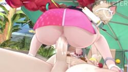 1boy 2girls alice_thymefield animal_ears animated ass beach beach_chair blonde_hair breasts butt cowgirl_position female large_breasts long_hair male outdoors parasol penis pussy red_hair riding riding_penis sex sileternsfw sound swimsuit ukinami_yuzuha vaginal_penetration vaginal_sex video wise_(zenless_zone_zero) yellow_eyes zenless_zone_zero