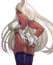 ass_focus big_ass big_butt bubble_ass bubble_butt dark-skinned_female dark_skin female large_ass large_butt miruko my_hero_academia nico-mo rumi_usagiyama white_hair