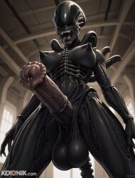1futa 1futanari ai_generated alien alien_(franchise) bent_penis big_nipples black_body black_breasts black_nipples black_penis black_skin close-up dickgirl from_below futanari hanging_balls horror horse_penis horsecock huge_ass huge_cock huge_testicles kexonik low-angle_view low_angle medium_breasts monster puffy_nipples sagging_balls sagging_breasts saggy_balls scrotum solo tail taker_pov xenomorph