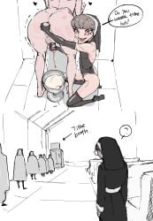1boy 1girls armwear ass balls bar_censor bent_over bent_over_furniture bite bite_mark bite_mark_on_ass bite_marks black_armwear black_eyebrows black_eyelashes black_stockings black_veil bodysuit booth censored censored_penis chalice church church_interior cock collecting_cum consensual cum cum_chalice cum_collecting cumming dick dildo dildo_in_ass dildo_penetrating dominant dominant_female ejaculating ejaculation english_text female femdom flat_ass gloved_handjob grey_hair grey_hair_female handjob handjob_while_penetrating happy happy_female hi_res high_res high_resolution highres image_set light-skinned_female light-skinned_male light_skin looking_at_viewer male male/female male_ass malesub milking milking_handjob nun nun_hat nun_outfit on_knees original original_character partially_colored penetration penis penis_milking penis_tip pizzlet pov red_eyes red_eyes_female sex_toy sex_toy_in_ass sex_toy_insertion simple_coloring skinny skinny_female speech_bubble stockings submissive submissive_male talking_to_viewer teeth teeth_showing text thighs thin thin_female uncensored_balls veil waiting_for_turn waiting_in_line yacha_(pizzlet)
