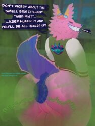 absurd_res andy_fangerson andy_fangerson_(fortnite) animate_inanimate anthro anus ass backsack balls ballsack big_anus big_butt blue_body blue_fur bottomless bubble_butt canid canine canis clothed clothing dialogue epic_games fart fart_cloud fart_fetish fortnite fur genitals hi_res huge_anus huge_butt hyper hyper_anus hyper_butt jacket jadetanuki living_pinata male mammal musk musky_butt perineum pinata pink_body pink_fur puffy_anus red_sclera smelly smile solo stink_fumes stink_lines tongue tongue_out topwear wolf