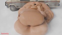 3d black_hair blob burger continuation devil_may_cry devil_may_cry_(series) devil_may_cry_5 fat female flabby_arms flabby_belly flabby_legs morbidly_obese morbidly_obese_female nicoletta_goldstein obese obese_female sequence ssbbw sunninsfw ussbbw