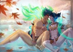 2boys 2men abdominals aphelios biceps big_dick dick fantasy gay league_of_legends male_thighs muscular muscular_male pecs quadriceps sett settphel spirit_blossom_springs_aphelios_prestige_edition spirit_blossom_springs_sett testicles thighs twink twinks wet_ass wet_body wet_penis