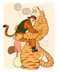 anal anal_sex anthro anthro_on_anthro anthro_penetrated anthro_penetrating anthro_penetrating_anthro ass backwards_hat balls baseball_cap beard big_balls big_penis black_stripes bodily_fluids bottomless bottomless_anthro bottomless_male brown_stripes closed_eyes clothed clothing cum cum_drip cum_in_ass cum_inside dialogue dripping duo english_text erection eye_scar eyewear eyewear_only facial_hair facial_scar father father_and_child father_and_son felid footwear fur gay genital_fluids genitals glasses glasses_only hair hat headgear headwear heart_symbol hi_res hotdogsauau huge_balls huge_cock humanoid humanoid_genitalia humanoid_penis incest male male/male male_penetrated male_penetrating male_penetrating_male mammal muscle_tone muscles muscular muscular_humanoid muscular_male nude open_mouth open_smile orange_body orange_fur pantherine parent parent_and_child parent_and_son pecs penetration penile penile_penetration penis penis_in_ass scar sex shirt shoes size_difference smile sneakers son speech_bubble striped_body striped_fur stripes stubble tan_body tan_fur tank_top text tiger topwear vein veiny_penis wearing_glasses white_beard white_facial_hair white_hair yaoi
