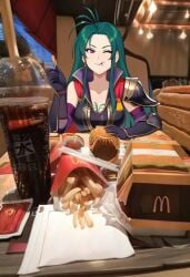date dinner_date eating fire_emblem mcdonald's petrine_(fire_emblem)
