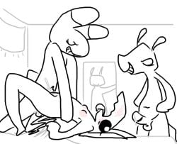 balls being_watched blush bodily_fluids breasts cum female forced fracas genital_fluids genitals group group_sex lagomorph leporid looking_at_another male male/female mammal orgasm orgasm_face public rabbit scrimmage sex small_breasts the_weaver voyeur