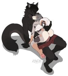 anthro anthro_on_anthro anthro_penetrated anthro_penetrating anthro_penetrating_anthro ass australian_cattle_dog australian_shepherd black_body black_fur black_hair black_sclera black_spots bottomless bottomless_anthro bottomless_female bottomwear bottomwear_down brown_body brown_fur canid canine canis cattledog closed_eyes clothed clothing cropped_hoodie curled_tail domestic_cat domestic_dog duo ear_piercing ear_ring erection eyewear facial_piercing fangs felid feline felis female female_penetrated femboy fur furry genitals glasses grey_body grey_fur grey_hair hair half-closed_eyes herding_dog hi_res humanoid_genitalia humanoid_penis humanoid_vulva kittydee lip_piercing male male/female male_penetrating male_penetrating_female mammal narrowed_eyes neck_tuft pants pants_down partially_clothed pastoral_dog pawpads paws penetration penile penile_penetration penis penis_in_vagina piercing pink_pawpads pussy ring_piercing sex shia_(thegreatfloki) smile snakebite_piercing spots stud_piercing tail tail_grab teeth trans_(lore) trans_man_(lore) tuft vaginal_penetration vulva white_body white_fur yiff