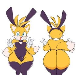 1boy big_ass big_breasts big_butt boy breasts bunny_costume bunnysuit femboy femboy_only girly girly_boy little_penis male nervious penis sonic_(series) sonic_the_hedgehog_(series) tails tails_the_fox video_game_character video_game_franchise video_games