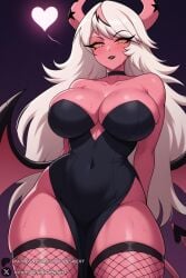1female 1girls 2025 ai_generated artist_name bare_shoulders big_ass big_breasts black_choker black_dress black_lips blush breasts choker cleavage collarbone colored_sclera colored_skin covered_navel curvy demon_girl demon_horns demon_tail demon_wings dress female fishnet_thighhighs fishnets heart helluva_boss hi_res high_quality high_resolution highres horns huge_ass huge_breasts large_breasts long_hair looking_at_viewer parted_lips patreon patreon_username pink_skin red_skin smile solo strapless sweat tail thick_thighs thighhighs thighs unjobdespiert verosika_mayday_(helluva_boss) watermark white_hair wings yellow_eyes