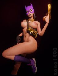 1girls 3d 3d_(artwork) ass bag big_breasts blender blender_(software) breasts criminal female female_only fortnite fortnite:_battle_royale gloves gun jewelry legs looking_at_viewer mask naked naked_female necklace nipples nude nude_female painted_nails pose posing sneakers socks socks_and_shoes stomach valentina_(fortnite) zaaa1490
