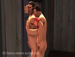 3d against_wall anal anal_sex animated arched_back back_arch closed_eyes erect_while_penetrated erection eyes_rolling_back from_behind fucked_from_behind gay heavy_breathing holding_belly holding_partner holding_waist looking_pleasured male male_only medic_(team_fortress_2) older_male_and_younger_male sfm sniper_(team_fortress_2) source_filmmaker team_fortress_2 tf2 tf2_gentlemanns tf2_horny_manns thrusting_into_ass video yaoi