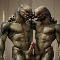 abs ai_generated alien animated balls claws comfyui erect_penis frottage gay halo_(series) indoors looking_at_viewer male male/male male_only navel nipples open_mouth penis sangheili standing tagme testicles veins veiny_penis video yaoi