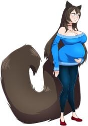 belly_expansion breast_expansion bumps_and_brews dina_(remileah) hyper_breasts hyper_pregnancy remileah tight_clothing