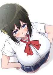 163_(shiromeshi) akashi_maho blush bra d4dj huge_breasts school_uniform schoolgirl thick_thighs