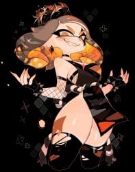 looking_at_viewer no_panties pearl_(splatoon) smile splatoon splatoon_2 thick_thighs thighs usa37107692