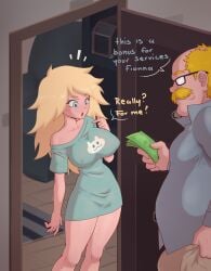 adventure_time clothing female fionna_and_cake fionna_the_human_girl fullartists human leaking_cum male money pale_skin prostitution tagme tagme_(artist)