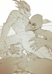 absurd_res anal anal_sex anthro ass avian bird bodily_fluids corvid corvus_(genus) crow cum dragon duo genital_fluids genitals hi_res libri male male/male mikaemikae penetration penis salamander_(disambiguation) sex