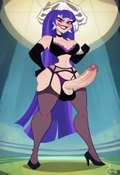 1futa ai_generated balls big_penis breasts cartoon_network crazy_eyes curvy dc dc_comics dc_super_hero_girls dickgirl evil_smile futanari hourglass_figure human legs long_hair open_legs penis purple_hair solo solo_futa superheroine thin_waist zatanna zee_zatara