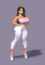 ai ai_generated asian asian_female big_ass big_breasts big_lips big_thighs bimbo bimbo_lips black_hair blank_background bubble_ass busty dat_ass dumptruck_ass earrings high_heels hoop_earrings hoop_earrings_oversized hourglass_figure huge_ass huge_breasts huge_thighs hyper_hourglass l long_hair megha_luxe oc original original_character pinup platform_heels round_ass thick_lips thighs tube_top tubetop