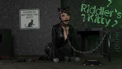 1girls 3d batman:_arkham_knight batman_(series) belt belt_bondage bondage bound bound_legs bowl cage catwoman catwoman_(arkham) catwoman_(arkham_knight) chained chains collar dc dc_comics duct_tape female femsub frogtie gag gagged girl green_eyes helpless humiliated humiliation kennel kidnapped kneeling latex leash leather leather_clothing looking_at_viewer petplay puppyplay rindekey ring_gag rubber rubber_suit selina_kyle slave slavegirl superheroine tape taped_hands tied_up video_games