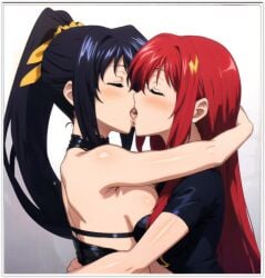 akeno_himejima girl_on_girl high_school_dxd lesbian_couple lesbian_kiss lesbian_sex rias_gremory yuri yuri yuri