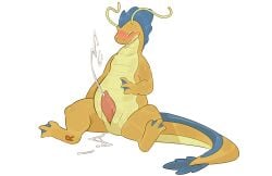 2025 3_toes absurd_res animal_genitalia animal_penis antennae_(anatomy) aquatic_dragon belly blush blush_lines bodily_fluids closed_eyes cometdragonite cum cumshot dragon dragonite ejaculation erection feet feral fin generation_1_pokemon genital_fluids genital_slit genitals glistening glistening_body glistening_genitalia glistening_penis hands-free head_fin heavy_blush hi_res male mango_(mangonite) marine membrane_(anatomy) mythological_creature mythological_scalie mythology nintendo nude orgasm penile penis pokemon pokemon_(species) reptile scalie semi-anthro sitting solo tail tail_fin tapering_penis thick_tail toes webbed_feet webbed_hands