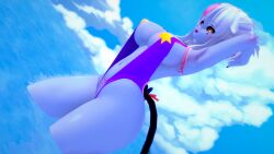 3d absurd_res beach big_breasts devil_tail evelynn koikatsu league_of_legends nick_maxwell nipples_visible_through_clothing succubus swimsuit tagme thick_thighs wide_hips