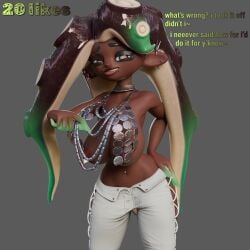 3d breasts chains ebony huge_breasts image marina_(splatoon) octoling octoling_girl seductive simsalabime smug smug_grin splatoon tagme teasing text