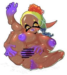 anus big_breasts breasts dark-skinned_female female frye_(splatoon) half-closed_eyes looking_at_viewer lovelasu naked navel nipples nude patreon_username purple_fingers pussy short_hair shoulders smiling solo solo_female splatoon splatoon_3 spread_pussy yellow_eyes yellow_hair