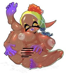 anus big_breasts breasts dark-skinned_female female frye_(splatoon) half-closed_eyes looking_at_viewer lovelasu naked navel nipples nude patreon_username purple_fingers pussy short_hair shoulders smiling solo solo_female splatoon splatoon_3 spread_pussy yellow_eyes yellow_hair