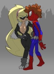 big_hair bigdad black_cat_(cosplay) blonde_hair boner boots cleavage cosplay crossover dipper_pines disney disney_channel disney_xd edit fanon_couple female gravity_falls hair_through_headwear male marvel marvel_comics pacifica_northwest spider-man_(cosplay) spider-man_(series) straight_hair sweatdrop very_long_hair wip work_in_progress