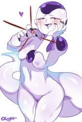 1girls alien_girl blush breasts dragon_ball dragon_ball_super female frieza genderswap humanoid lightsource red_eyes rule_63 tail white_skin