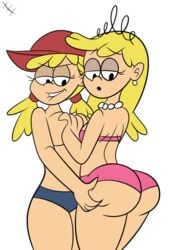 2girls aged_up ass ass_grab big_ass big_breasts big_butt bimbo biting_lip blonde_hair bra breasts butt_grab duo female female_only half-closed_eyes hat huge_ass incest kaixxxcorner lana_loud large_ass lola_loud multiple_girls panties shortstack siblings sisters straight_hair the_loud_house thick_thighs thighs twin_sisters twins twintails