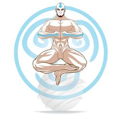 1boy aang aged_up air_nomad airbender_tattoo airbending avatar_legends avatar_the_last_airbender bald balls beard erection grown_up human male male_only mature_male onetastyraisin penis smile solo solo_male the_avatar