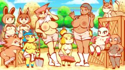 10girls absurd_res alternate_breast_size animal_crossing ankha anthro anus big_breasts breasts canid canine canis carmen_(animal_crossing) cherry_(animal_crossing) chubby chubby_female felicity_(animal_crossing) felid feline felis female female_only freckles fur furry hi_res isabelle_(animal_crossing) kitty_(animal_crossing) looking_at_viewer nintendo nipples nopan olivia_(animal_crossing) pussy rabbit sable_able shortstack tail thick_thighs tophatmahoney villager_(animal_crossing) wide_hips