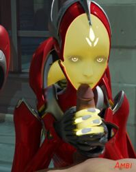 3d alternate_costume ambi artist_name blender blowjob echo_(overwatch) female handjob hot_rod_echo overwatch overwatch_2 penis red_body robot unseen_male_face