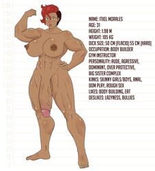 1futa abs areolae axlxriss balls big_breasts big_penis breasts character_sheet dark-skinned_futanari dark_skin dickgirl erect_nipples futa_only futanari huge_cock large_breasts looking_at_viewer measurements measuring muscles muscular muscular_futanari nipples penis solo solo_futa testicles